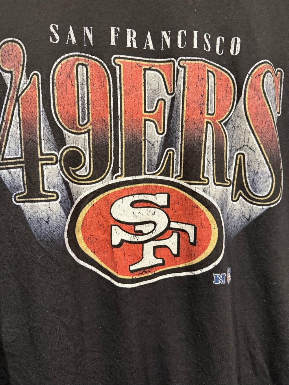 San Francisco 49ers NFL Nfc double graphic big print Black Graphic Tee mens XL image 3